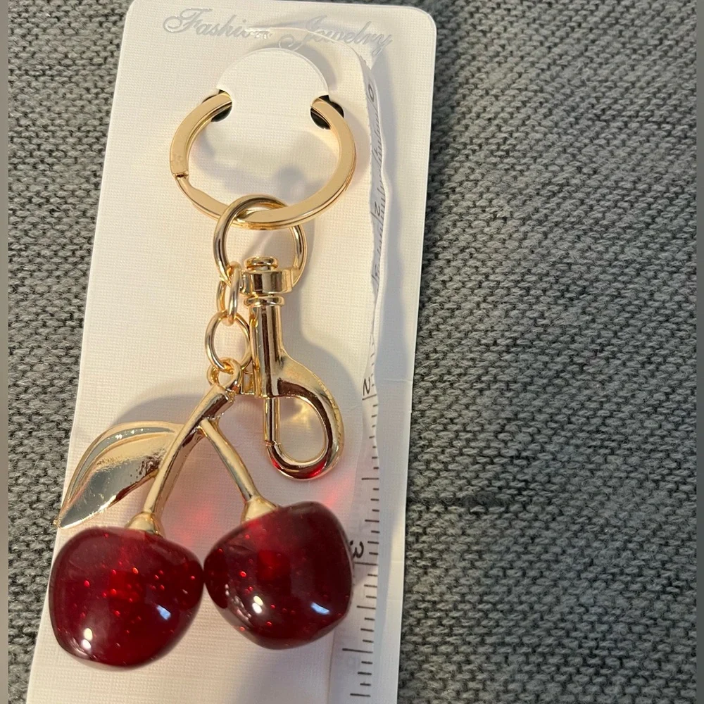 Cherry Bag Charm/ Keychain- Fashion- New - Picture 2 of 3